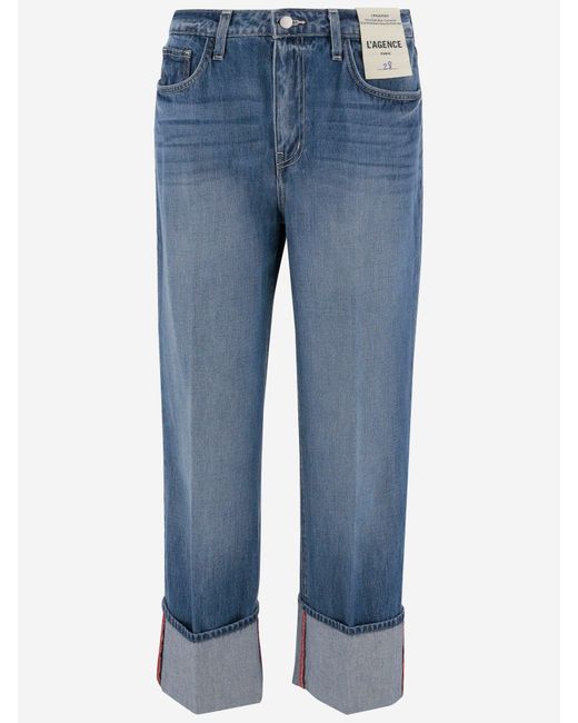 L'Agence Denim Jeans Met Revers in het Blue