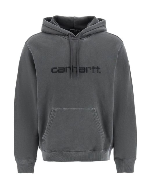 Sweat à capuche avec logo brodé Carhartt pour homme en coloris Gray