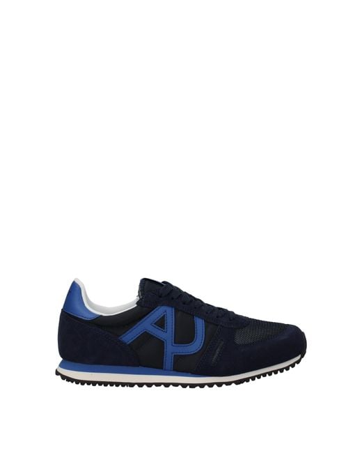 Armani Jeans Blue Sneakers Uomo Tessuto Blu for men