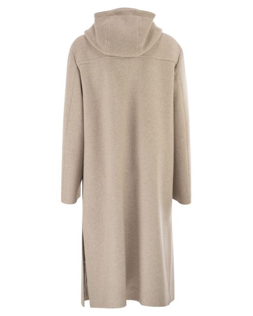 Fay Natural Double Front Wool Jersey Coat