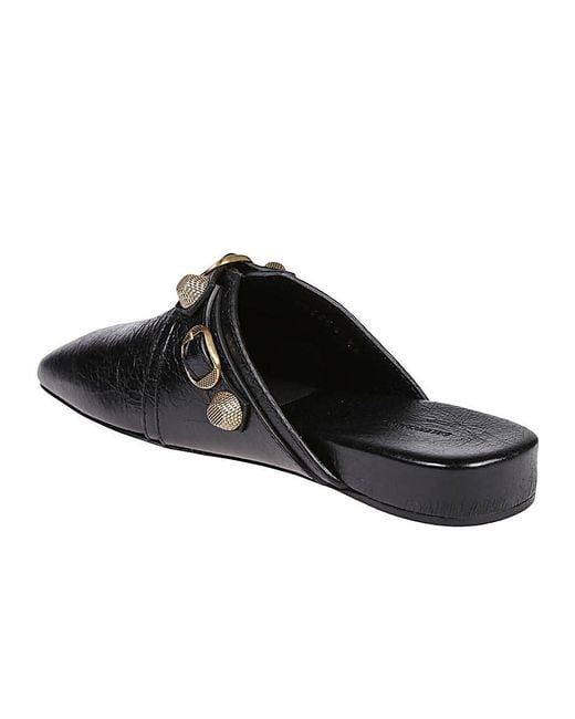 Balenciaga Black Mini Leather Slipper Sandals For