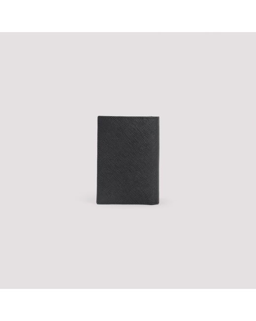 Prada Gray Mini Leather Card Case for men