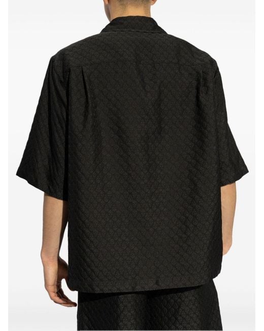 Alexander McQueen Schwarzes hemd mit kubanischem kragen und brusttasche in Black für Herren