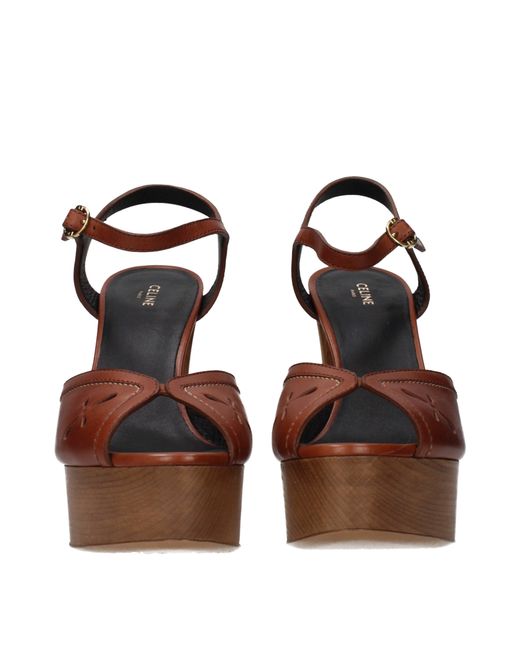 Céline Brown Leather Sandals