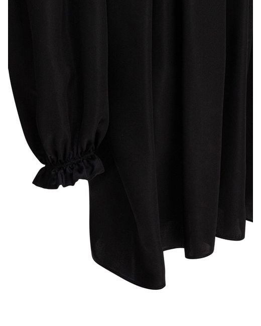 Balenciaga Black Lace-Up Blouse
