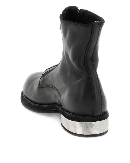 Guidi Double Zip Leather Ankle Boots in Black für Herren
