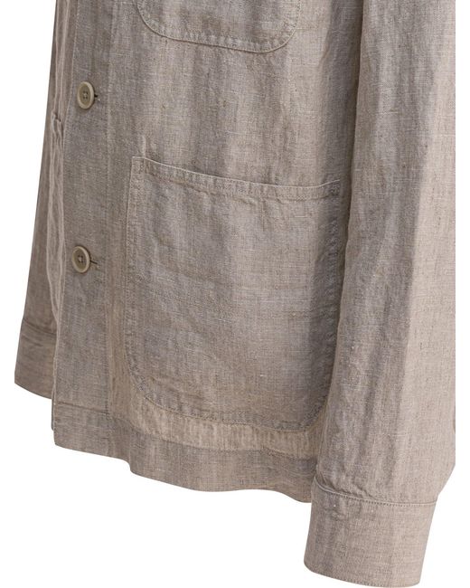 Alex Mill Gray Linen Work Jacket Jackets And Coats Beige