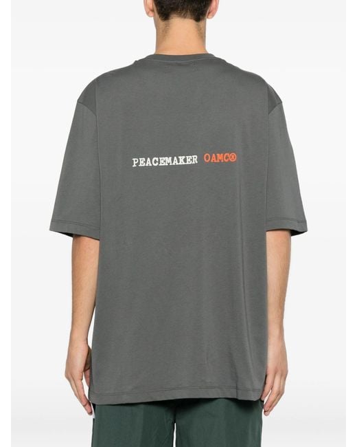 Oamc Peacemaker Gray Regular Tee Slow Down Print