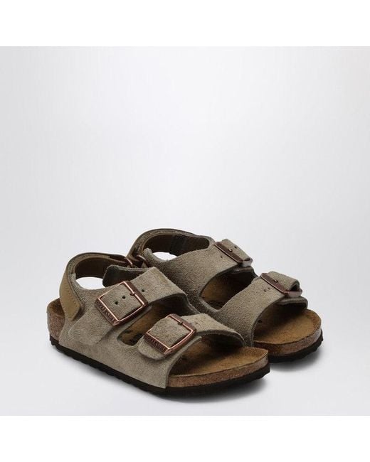Birkenstock Brown Milano Taupe Suede Sandal for men