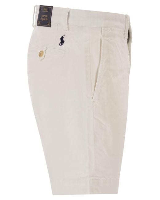 Polo Ralph Lauren White Stretch Classic Fit Chino Short for men
