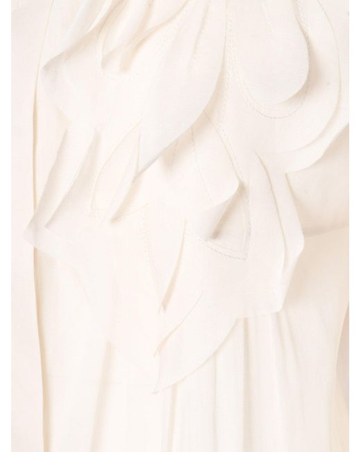 Alberta Ferretti White Cotton Shirt With Classic Collar