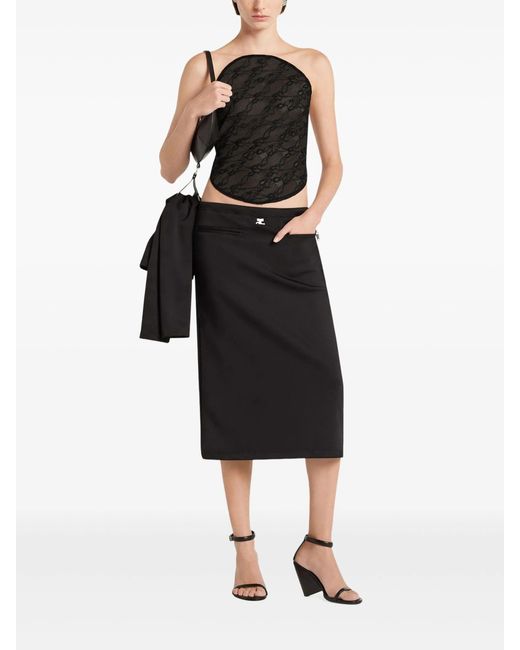 Courreges Black Interlock Tracksuit Skirt