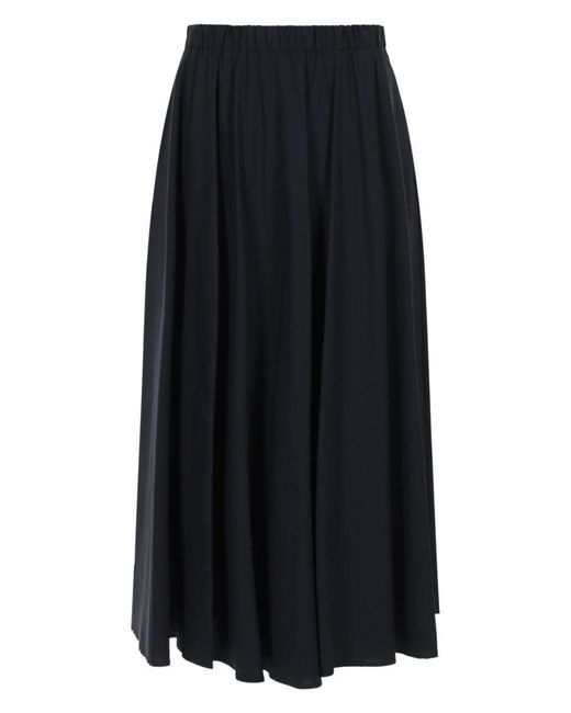 Aspesi Blue Pleated Elastic-Waist Maxi Skirt