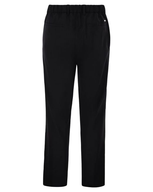 Herno Black Stretch Tailored Trousers for men