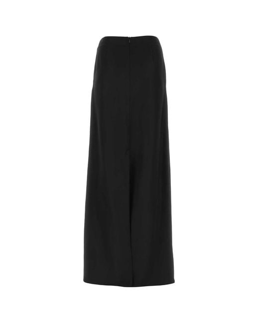 Bottega Veneta Black Silk Twill Skirt
