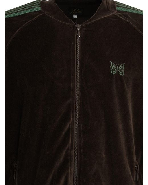 Needles Black Track Cotton Polyester Sweatshirt
