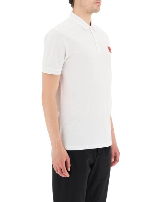 Poloshirt mit Logo-Patch HUGO pour homme en coloris White