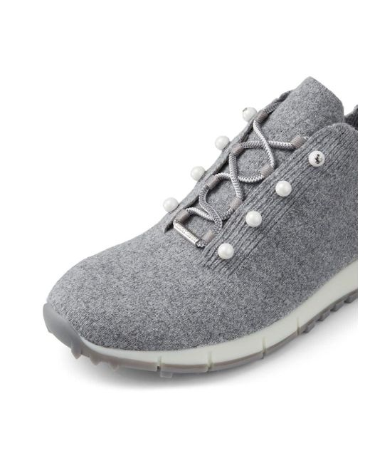 Jimmy Choo Veles Pearl Verfraaide Sneakers in het White