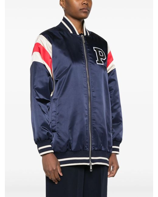 P.A.R.O.S.H. Blue Nobody Bomberjacke mit Logo-Patch
