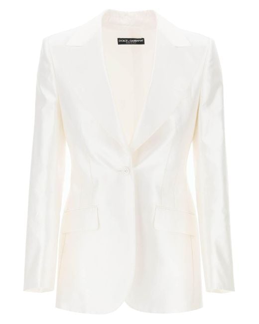 Veste Turlington à Silk Mikado Dolce & Gabbana en coloris White