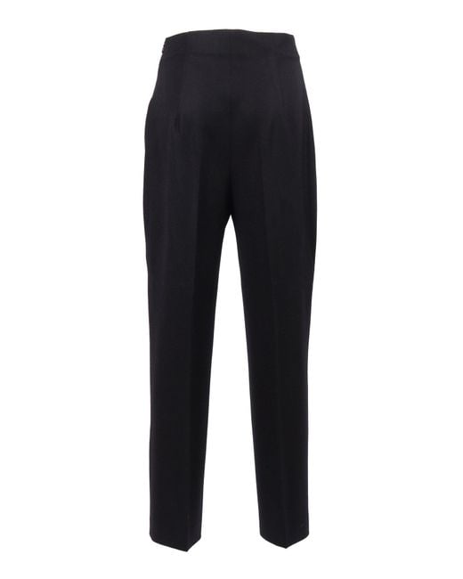 Alberta Ferretti Blue Straight-Leg Tailored Pants With High Waist And Pleated Detail