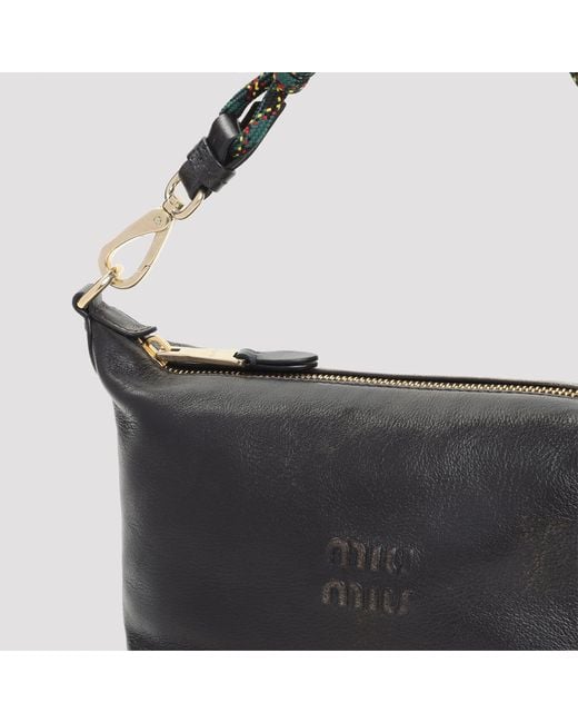Miu Miu Black Mini Pouch Handbag With Distinctive Design (W:18.5Cm H:14Cm D:10Cm)