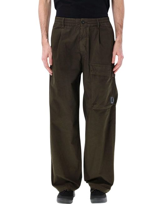 C P Company Black C.P. Company Microreps Cargo Pants for men
