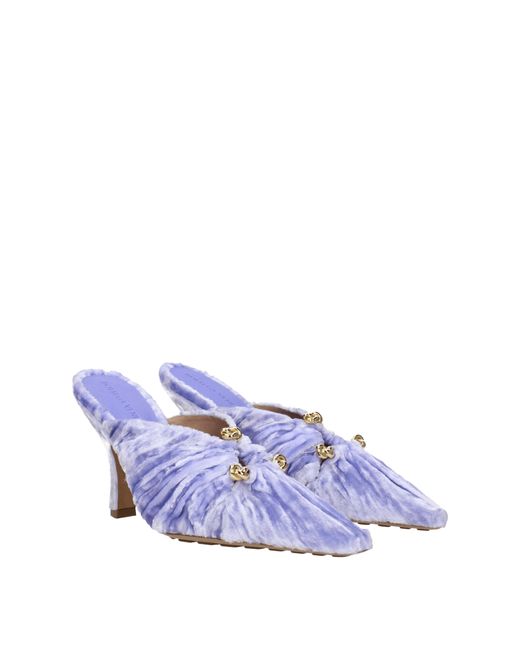 Bottega Veneta Purple Sandali Bunnie Donna Velluto Viola/Ametista for men