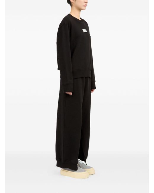 MM6 by Maison Martin Margiela Black Sweatshirt Mit Nummern-Applikation