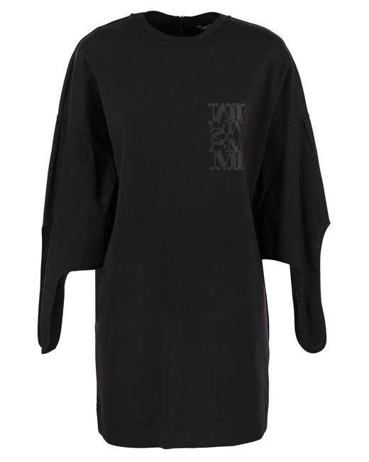 Max Mara Black Agora Poplin T -Shirt -Kleid