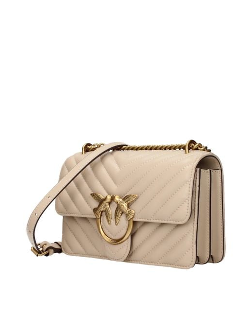 Pinko Natural Love One Shoulder Bag Leather