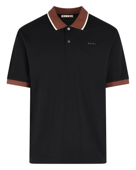 Polo De Algodón Negro Marni de color Black