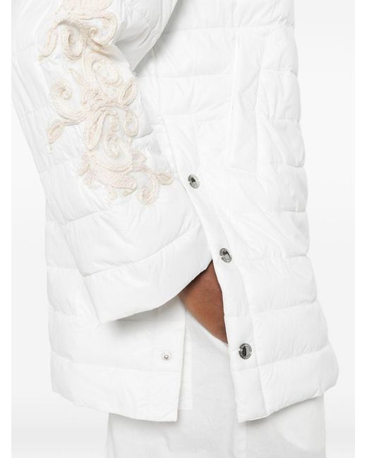 ERMANNO FIRENZE White Quilted Nylon Down Jacket