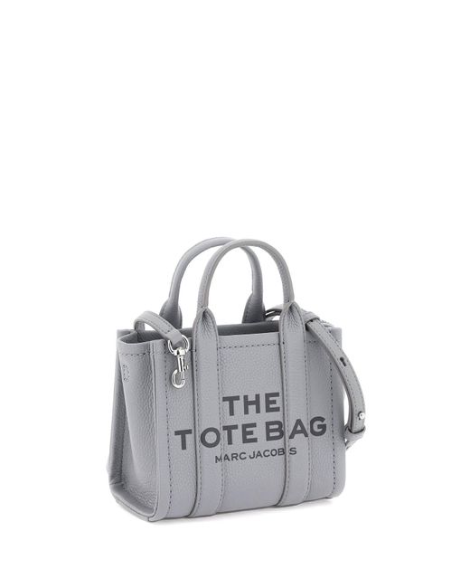 Borsa The Leather Mini Tote Bag di Marc Jacobs in Gray