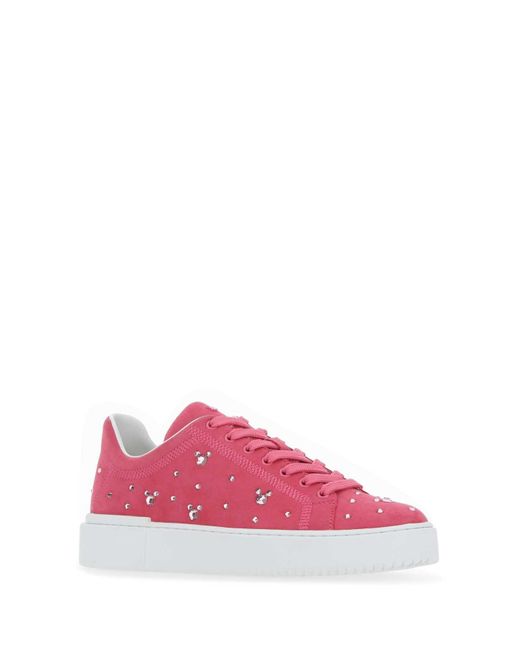 Stuart Weitzman Pink Fuchsia Suede Sneakers