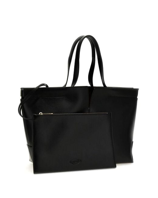 Tod's Black Di Bag Folio Tote Bag