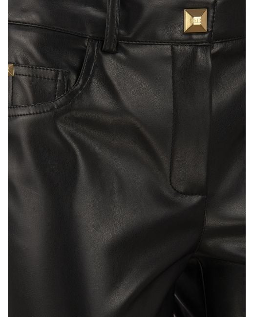 Faux Le cuir pantalon maigre Elisabetta Franchi en coloris Black