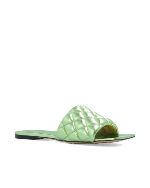 Bottega Veneta Green Sliders