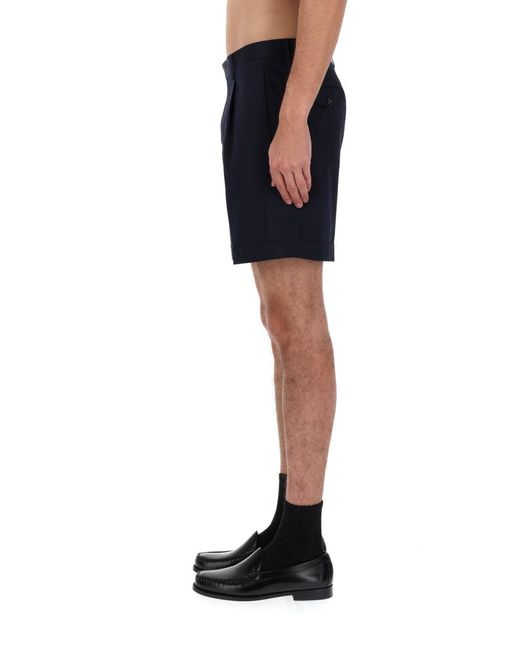 Lardini Blue Cotton Tailored Shorts for men