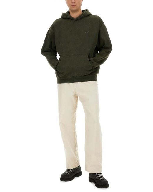 Obey Green Sweatshirt With Logo for men