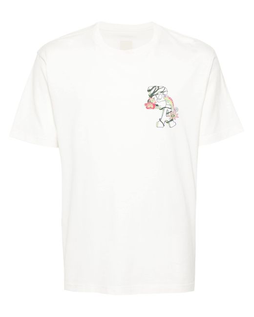 Emporio Armani Katoenen T-Shirt Met Monogramprint in het White voor heren