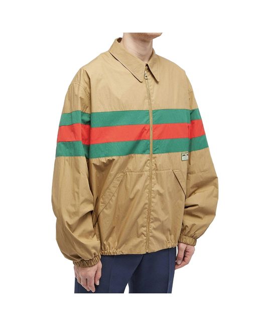Gucci Web Stripe Shirt Jacke in Green für Herren