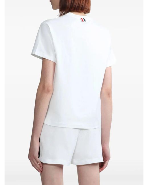 Thom Browne White Short Sleeve Boxy Fit Pocket Tee