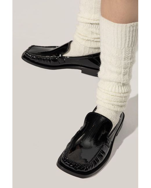 The Attico Black Charles Leather Loafers 20Mm