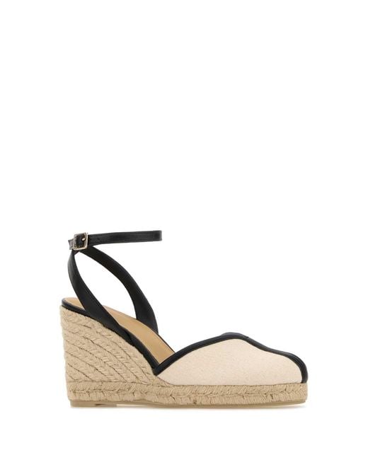Castaner Black Color Block Espadrille Wedges
