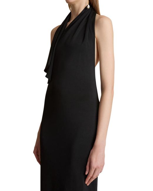 パーティードレス Khaite Integrated Scarf Detail Black Dress Khaite Integrated Scarf Detail Black Dress | THE LIST