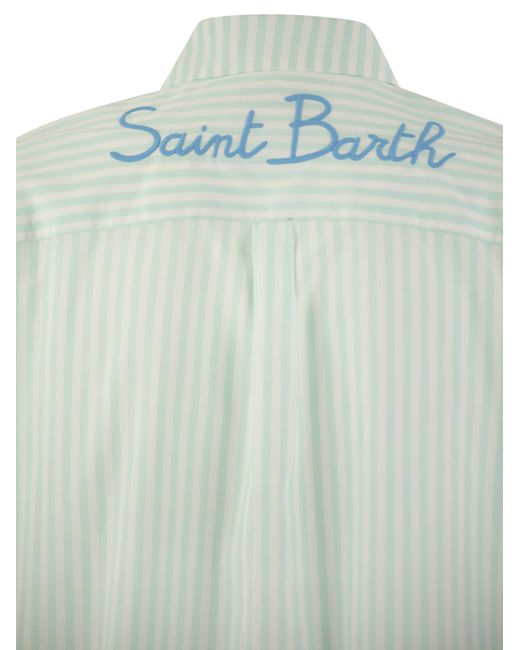 Camicia di brigitte con motivo a strisce di Mc2 Saint Barth in Green