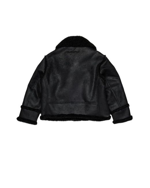 MM6 by Maison Margiela Black Shearling-Type Jacket With Teddy Details
