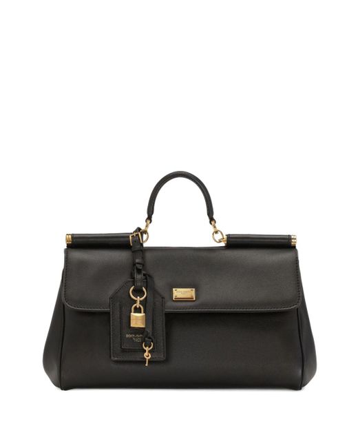 Dolce & Gabbana Sicily Soft Lederen Handtas in het Black