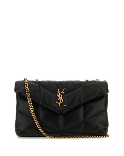 Saint Laurent Black Nappa Leather Puffer Toy Crossbody Bag